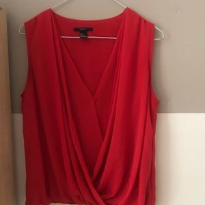 Forever 21 -Women’s Red Flowy Sleeveless Blouse -S